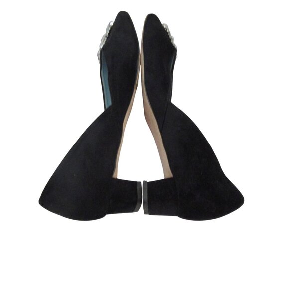 Frances Valentine McCall Black Velvet Crystal Embellished Shoes Sz 9B - Picture 7 of 8